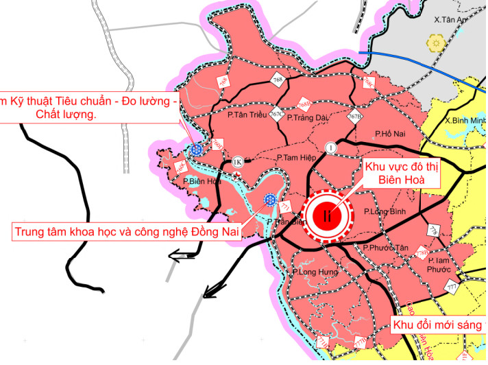 Quy hoạch chung đô thị Biên Hòa với 1,2 triệu dân, 5 phân vùng phát triển